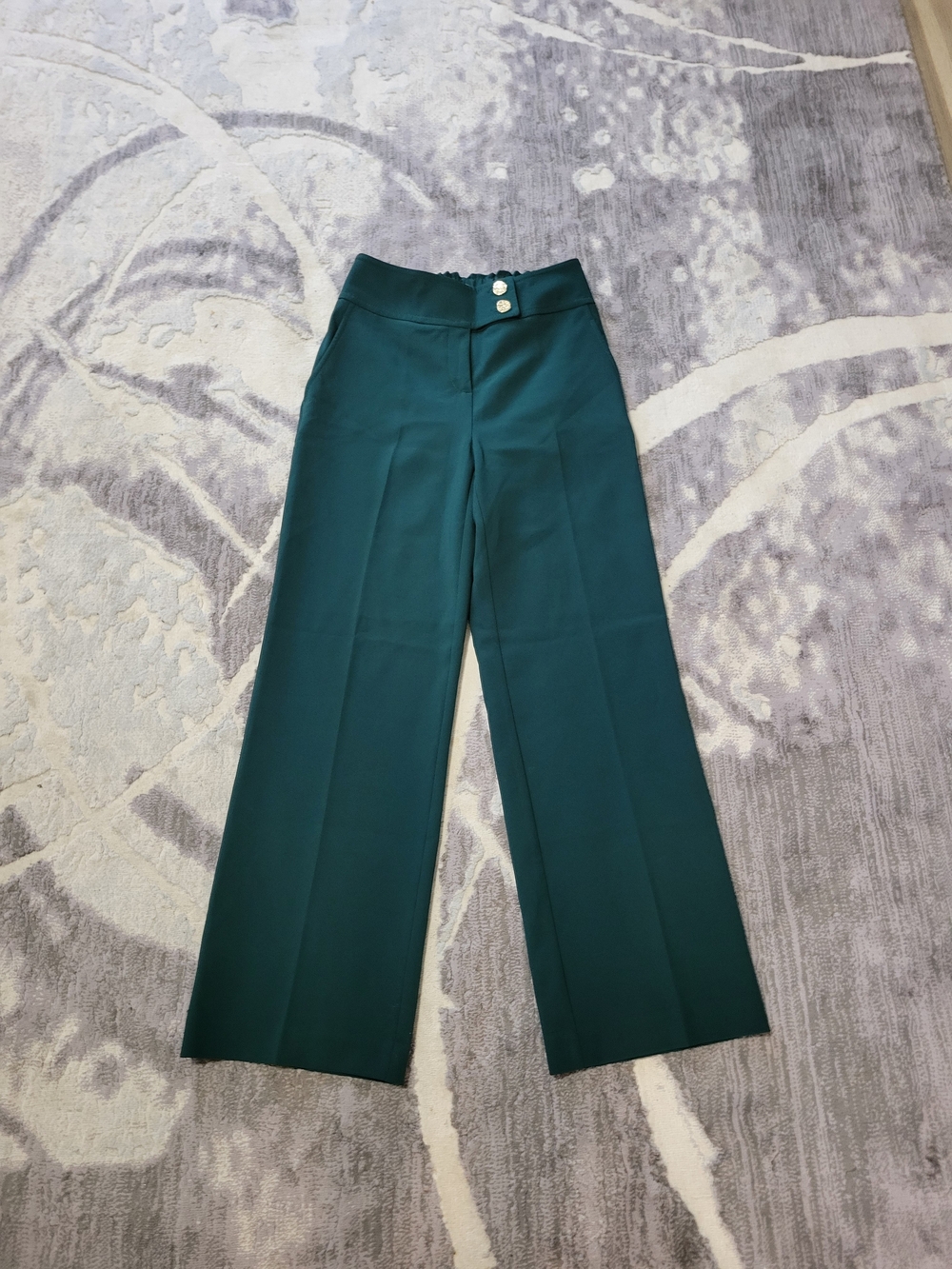 Suzy Shier High-Rise Wide-Leg Pants in Deep Teal Size 5/6